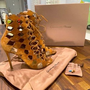 Gianvito Rossi Azalia Suede Gladiator Sandals Brown size 8